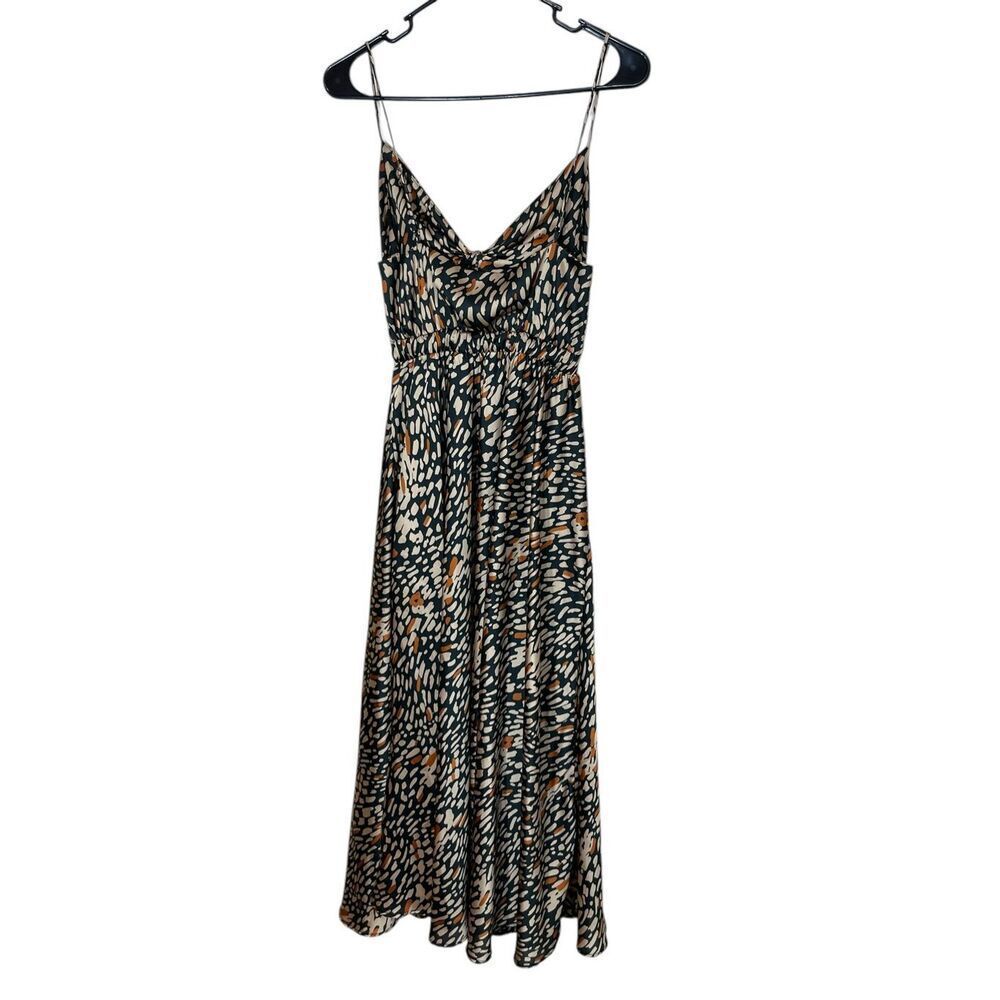 Vici Tie Front Cutout Midi Dress Modern Geometric Cheetah Print Size‎ Small - Picture 8 of 8